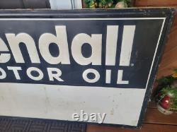 HUGE Vintage Kendall Motor Oil Sign Snedeker Oil Lewistown PA 72 x 36