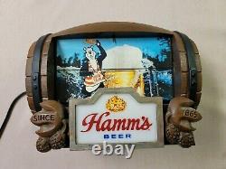 Hamms Lighted Beer Barrel Sign, 8 Flip Motion Scenes, Vintage 1960s Animated
