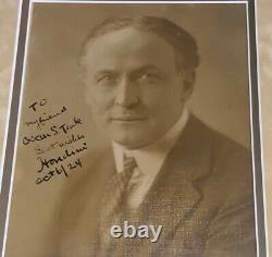 Harry Houdini Signed Rare 1924 Vintage 8x10 Photograph. Psa/dna Full Letter Coa