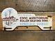 Hawaii Vintage Porcelain Topper Sign Roller Skate Rink Theater Recreation Gas