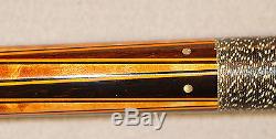 Helmstetter 2pc Pool Cue Rare Vintage custom signed Cuestick all Inlaid Design