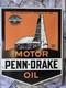 Huge Heavy Vintage Penn-drake Motor Oil Double-sided Porcelain Sign 28&times;22