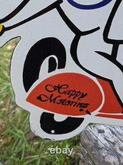 Huge Vintage Esso X Tiger Porcelain Enamel Sign 30 X 28 Inches