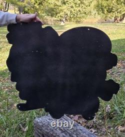 Huge Vintage Esso X Tiger Porcelain Enamel Sign 30 X 28 Inches