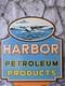 Huge Vintage Harbor Petroleum Products Porcelain Sign 24&times;21.5