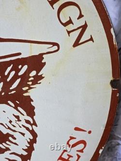 Huge Vintage Join Smokey's Campaign Prevent Forest Fires Porcelain Sign 28