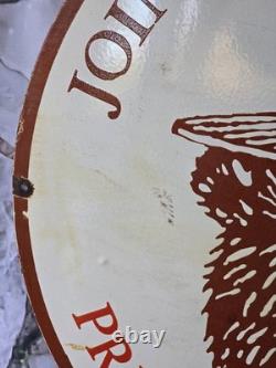 Huge Vintage Join Smokey's Campaign Prevent Forest Fires Porcelain Sign 28