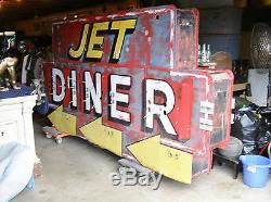 Huge Vintage Original 1950's JET DINER Neon Sign, Marcy NY, Oneida Co. 10ft