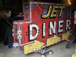 Huge Vintage Original 1950's JET DINER Neon Sign, Marcy NY, Oneida Co. 10ft