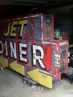 Huge Vintage Original 1950's JET DINER Neon Sign, Marcy NY, Oneida Co. 10ft