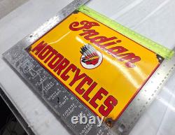 INDIAN MOTORCYCLES 12 VINTAGE Gas Pump Service Station Dealer Porcelain Sign