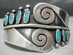 Important Ramone Platero Vintage Navajo Turquoise Sterling Silver Bracelet