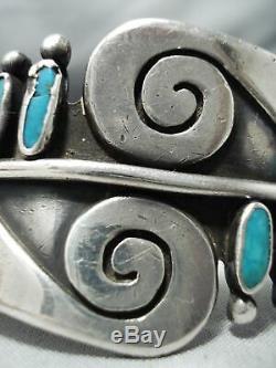 Important Ramone Platero Vintage Navajo Turquoise Sterling Silver Bracelet