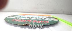 JOHNSON 12x 12 VINTAGE FLAT GENUINE PORCELAIN SIGN PUMP PLATE GAS STATION OIL