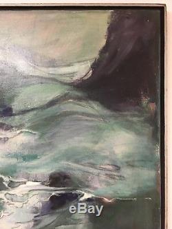 LISTED Loa Sprung Vintage Mid Century Abstract Oil Painting Signed Framed