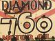 Lqqk! Vintage Diamond 760 Motor Oil Sign Porcelain Gas Old Patina Dx Man Cave