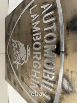 Lamborguini Vintage Style Cast Metal Sign Handmade Garage Wall Art Plaque