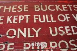 Large Decorative Vintage Railway Fire Bucket Wood Sign. Nottingham Train Station