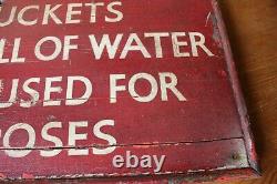 Large Decorative Vintage Railway Fire Bucket Wood Sign. Nottingham Train Station