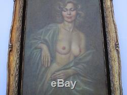 Large Finest Irene Spencer Original Oil Painting Nude Female Woman Model Vintage