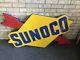 Large Sunoco Single-sided Light-up Vintage Service Station Sign With Arrow Logo