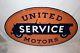 Large Vintage 1930 United Motors Service Gas Oil 2 Side 48 Porcelain Metal Sign