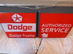 Large Vintage Dodge Trucks dealership lighted sign working chrysler plymouth