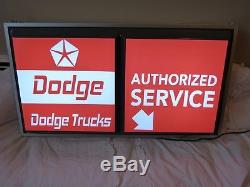 Large Vintage Dodge Trucks dealership lighted sign working chrysler plymouth