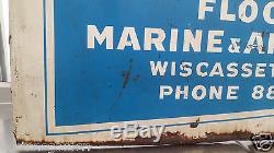 Large Vintage Evinrude Marine Outboard Engine Dealer Metal Sign MAINE 6' x 4