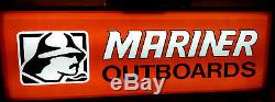 Large Vintage Mercury MARINER OUTBOARDS Dealer Sign, 2 Sided Display Light MAINE
