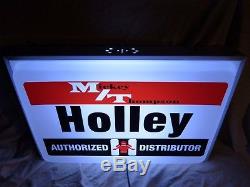 Large Vintage Mickey Thompson Holley Carbs 24 Lighted speed shop garage sign