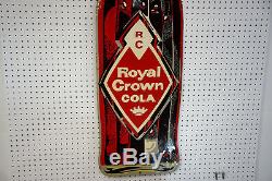Large Vintage RC Royal Crown Cola Soda Pop Embossed Metal Sign 1950s mid-century
