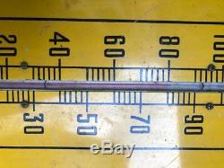 Large Vintage RC Royal Crown Cola Soda Pop Metal Thermometer Sign 1940's