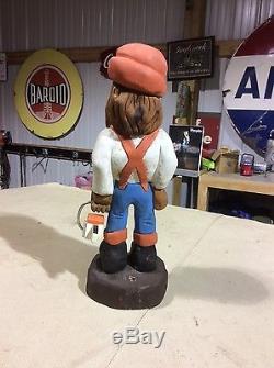 Large Vintage Stihl Chain Sawl 23 CHAINSAW CARVED STORE DISPLAY SOLID WOOD