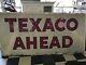 Large Vintage Texaco Gasoline Motor Oil Porcelain Metal Sign 4x8 Gas Station Old