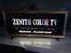 Lighted Rare Zenith Color Tv Sign Vintage