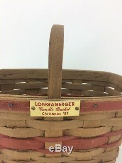Longaberger 1981 Original Christmas Candle Basket Vintage Rare Signed Dave