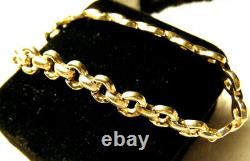 Lovely Vintage Signed 14k Italy Wide Bridle Bit Link Solid Yellow Gold Bracelet