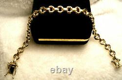 Lovely Vintage Signed 14k Italy Wide Bridle Bit Link Solid Yellow Gold Bracelet