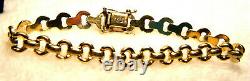 Lovely Vintage Signed 14k Italy Wide Bridle Bit Link Solid Yellow Gold Bracelet