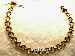 Lovely Vintage Signed 14k Italy Wide Bridle Bit Link Solid Yellow Gold Bracelet