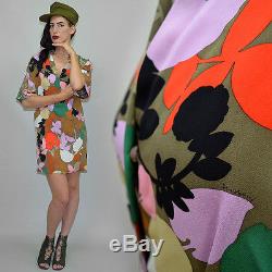 MISSONI Orange Label Signed SILK Kimono Shirt Dress Blouse Baggy Tunic Italy S 8