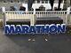 Marathon Block Letters Gas Oil Sign All-original Vintage