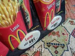 Mcdonald's Advertising Sign 3-d Extra Value Meals Super Size Fries Coke Vtg Rare