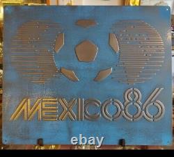 Mexico 86 Futbol Vintage Silver metal Sign