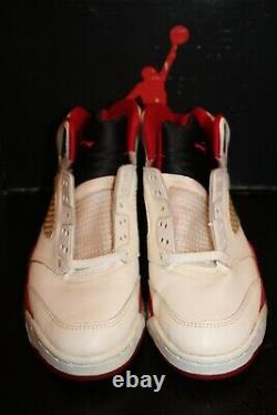 Michael Jordan Signed 1990 Original Nike Shoes OG 5 Air Vintage V Fire Red
