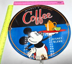 Mickey's Vintage 12 Flat Genuine Porcelain Sign Pump Plate Gas Station Oil