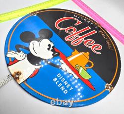 Mickey's Vintage 12 Flat Genuine Porcelain Sign Pump Plate Gas Station Oil