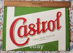 Mint Condition Porcelain Castrol Oil Gas French Clean Sign Vintage Mancave