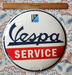 Mint Porcelain Vespa Service Sign Italian Scooters Vintage